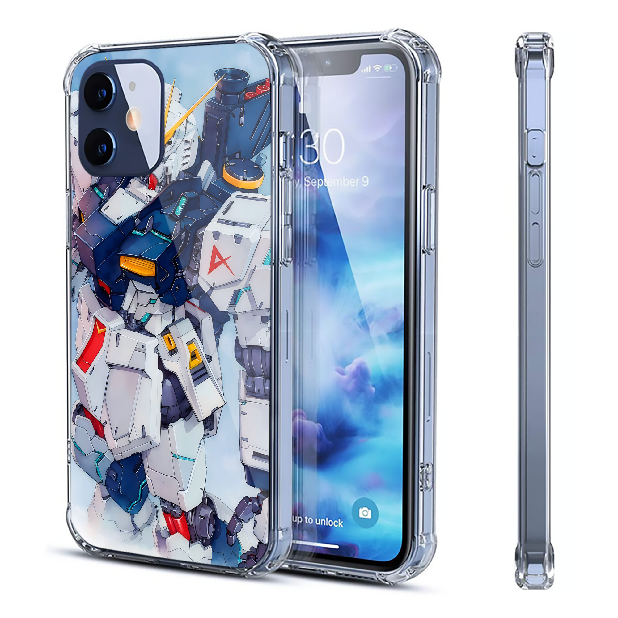 （画像用） 機動戦士ガンダム Mobile Suit Gundam 【iPhone 12シリーズ対応】透明スマホケース（クリアソフトケース）
